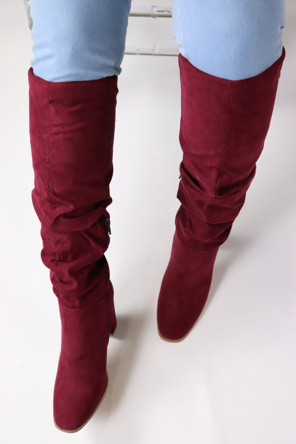 OLIVIA KNEE HIGH BOOT BURGUNDY