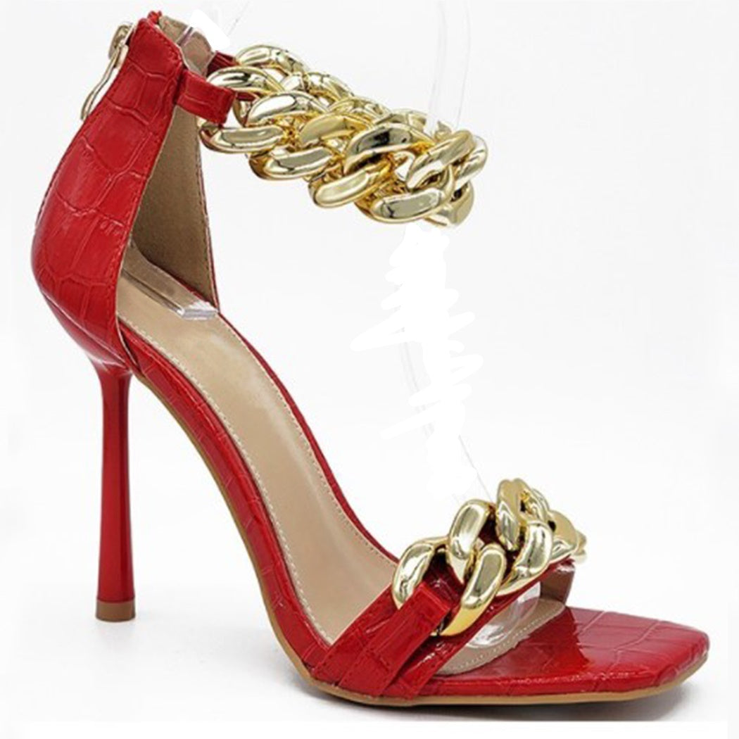 Red heels deals with gold